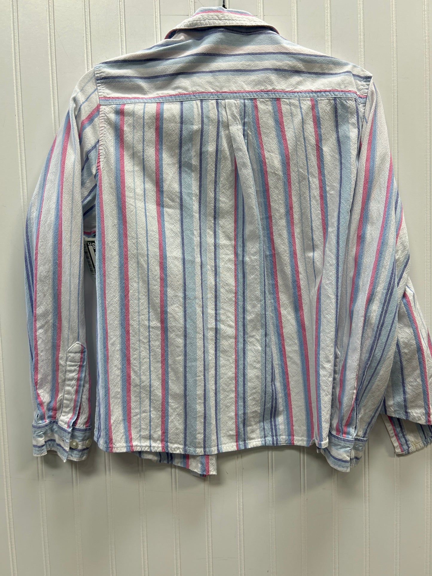 Blouse Ls By Blair In Blue & Pink, Size:Lp