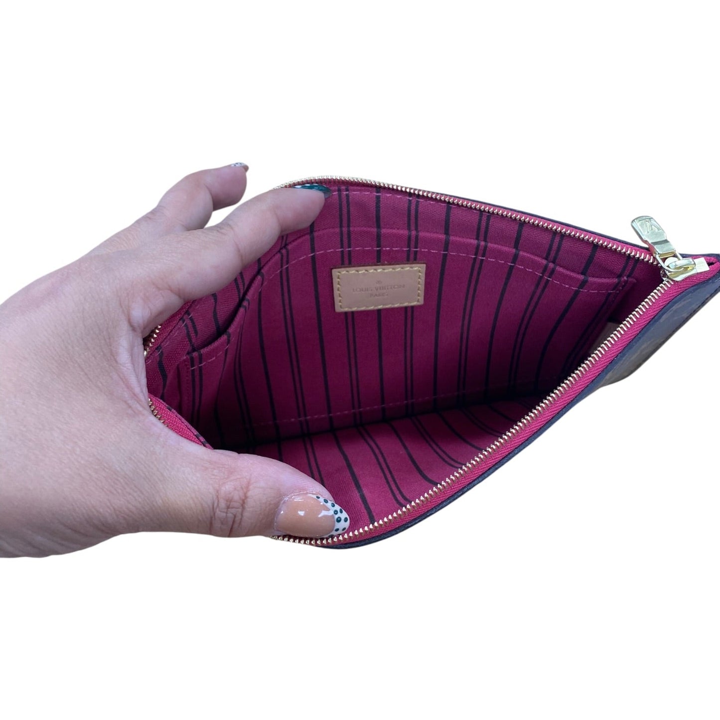Wristlet Luxury Designer By Louis Vuitton In Brown, Size:Medium