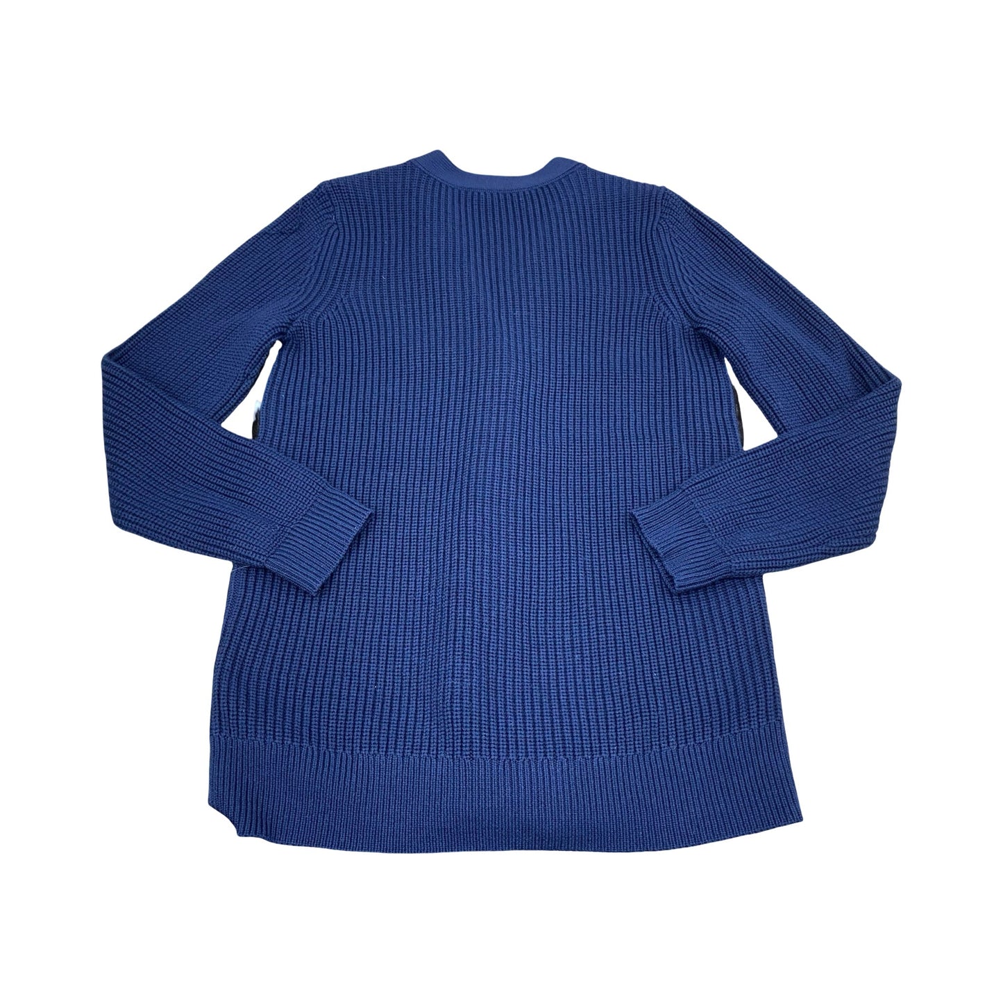 Sweater Cardigan Designer By Tory Burch In Blue & Brown, Size:L