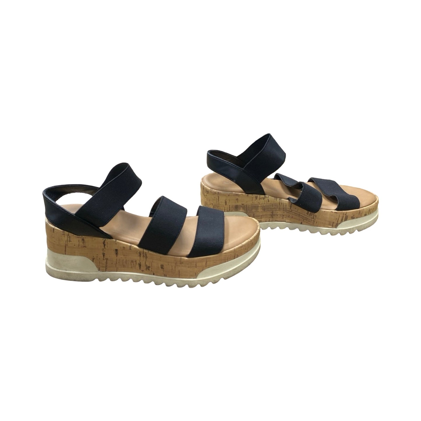 Sandals Heels Platform By Universal Thread In Black & Tan, Size:6
