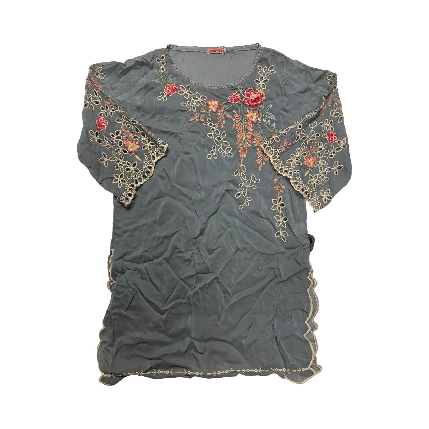 Tunic Designer By Johnny Was In Grey, Size:S