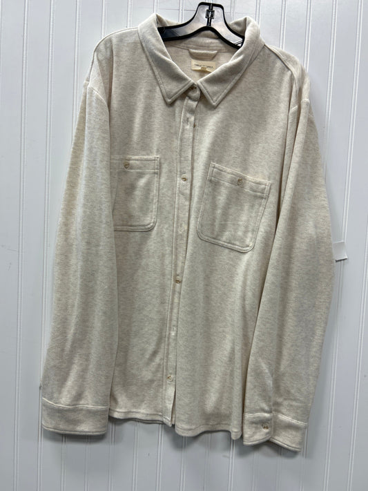Jacket Fleece By Thread And Supply In Cream, Size:3X