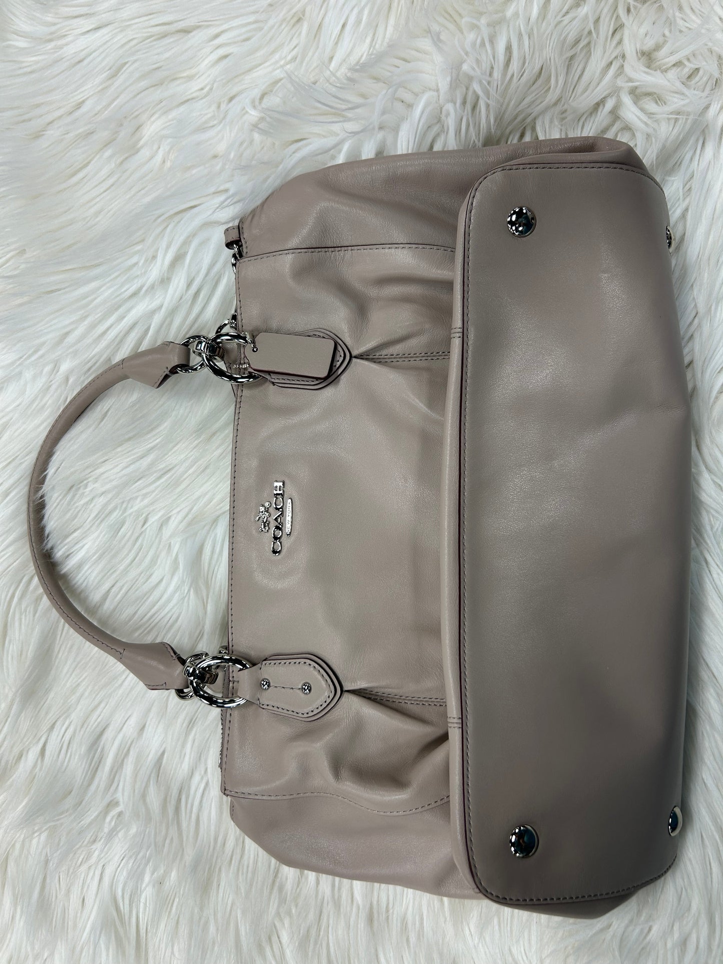 Handbag Designer By Coach In Taupe, Size:Large