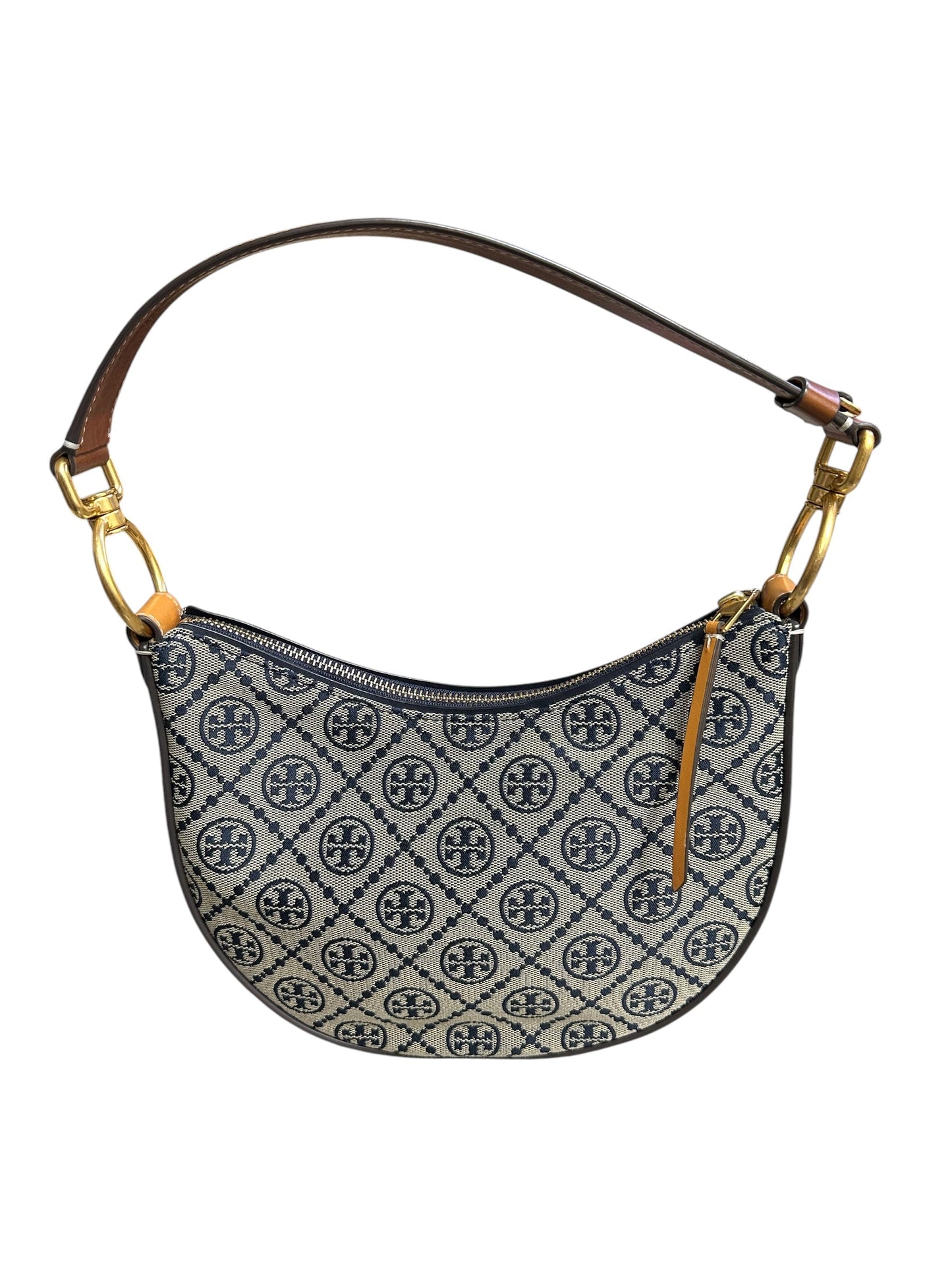 Handbag Designer By Tory Burch In Black & Tan, Size:Small