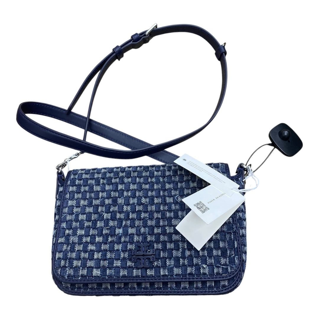 Handbag Designer By Tory Burch In Blue Denim, Size:Small