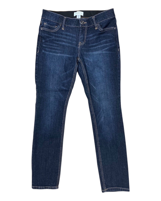 Jeans Straight By Liz Claiborne In Blue Denim, Size:6P