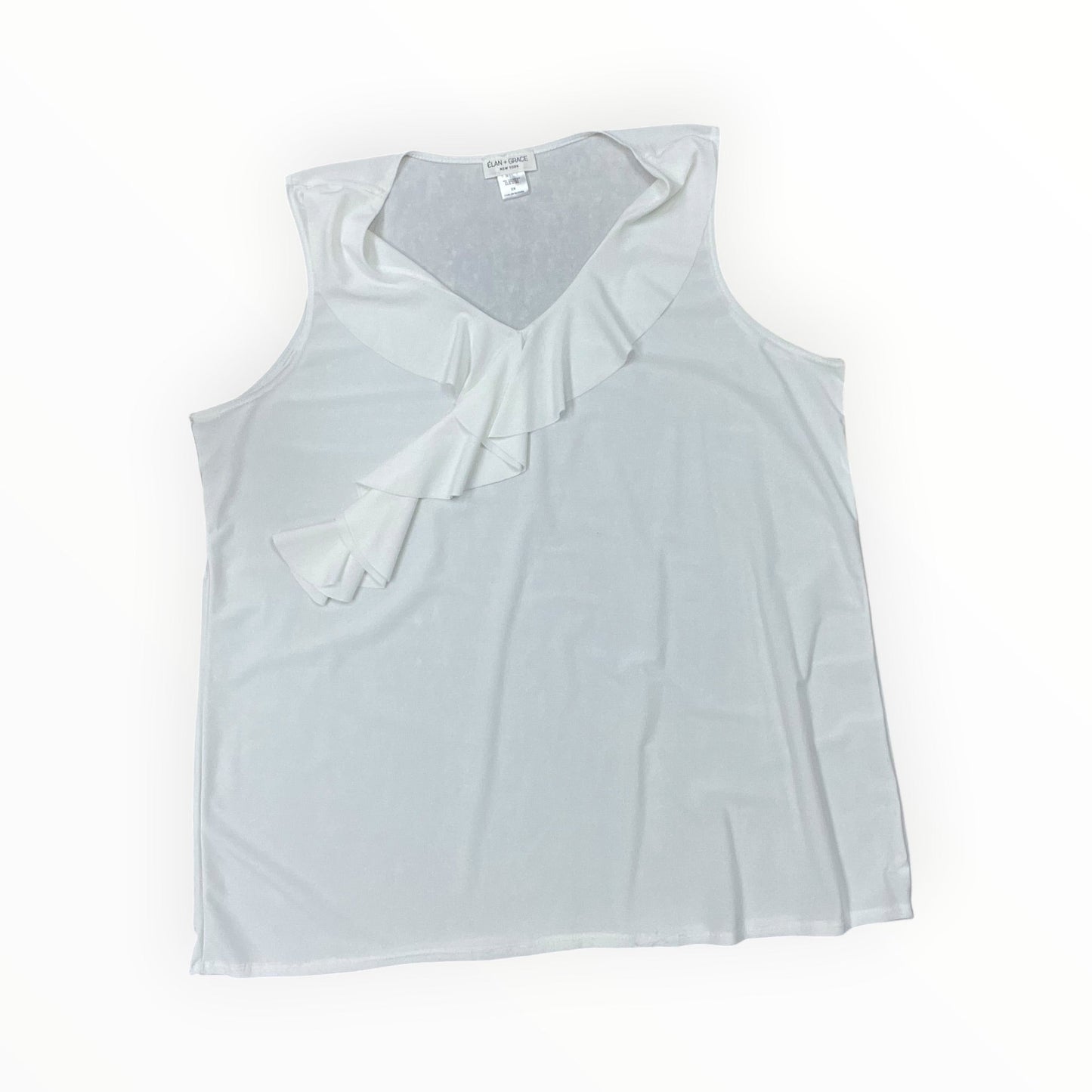 Top Sleeveless By Clothes Mentor In Cream, Size:2X