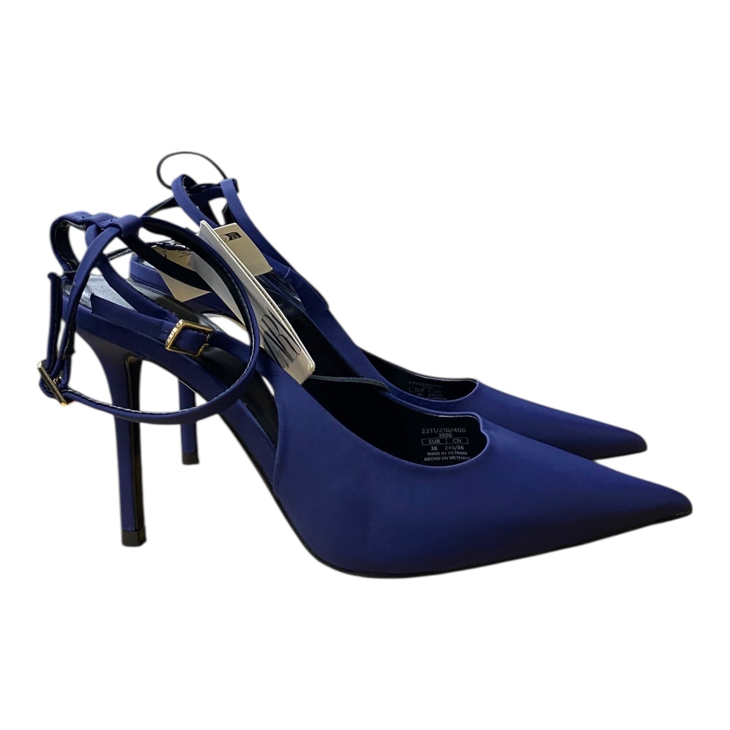 Shoes Heels Kitten By Zara In Blue, Size:7.5