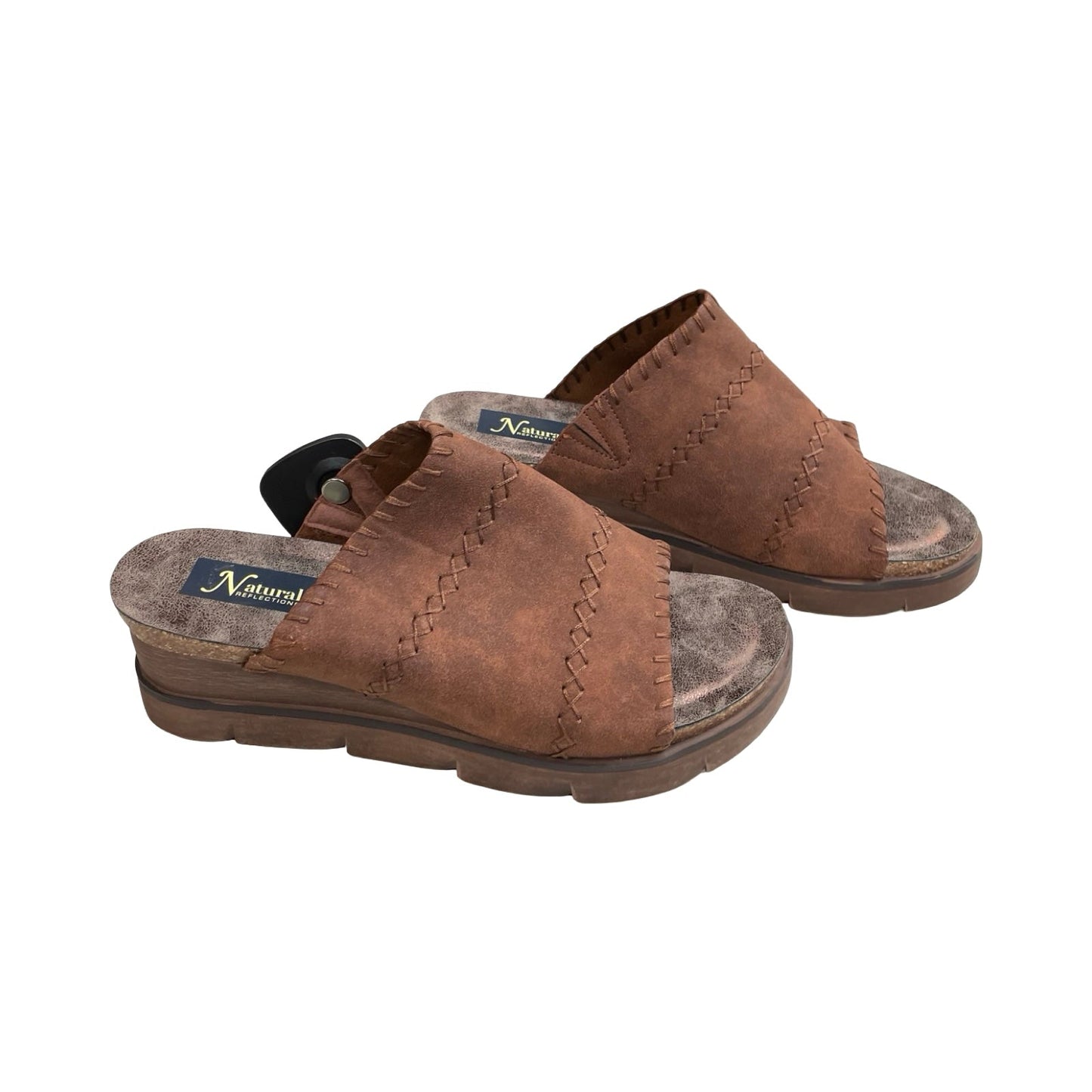 Sandals Flats By Natural Reflections In Brown, Size:8