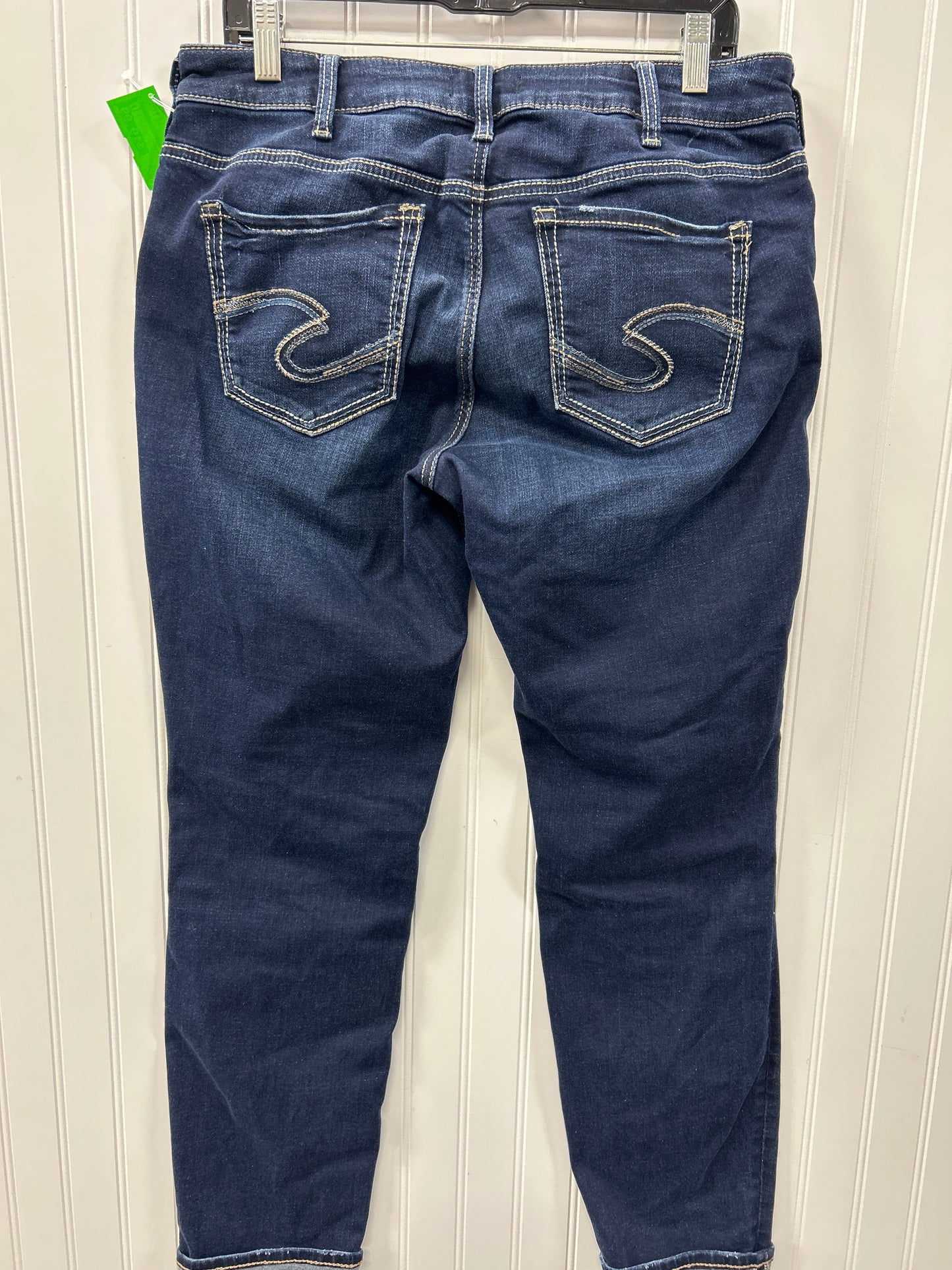 Jeans Straight By Silver In Blue Denim, Size:12L