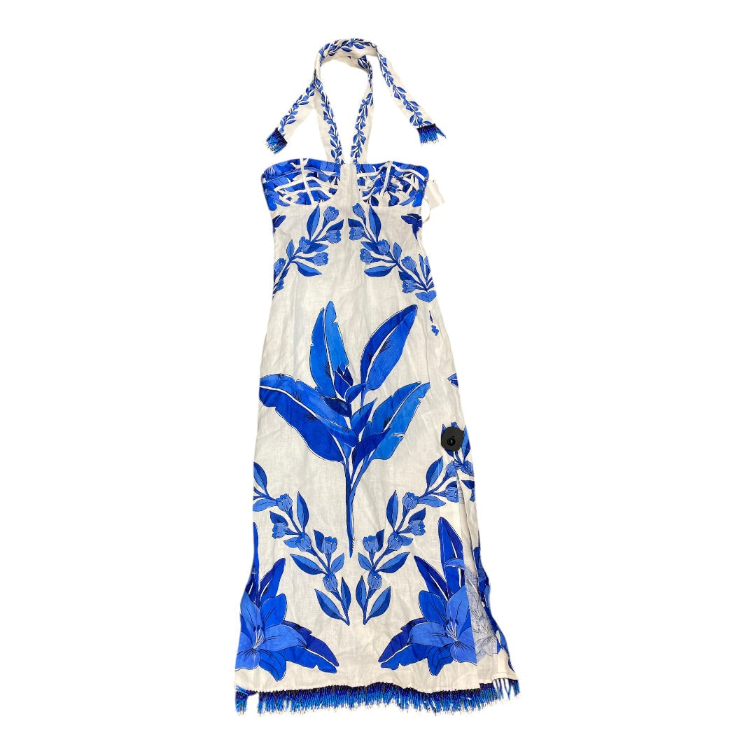 Dress Designer By Farm Rio In Blue & White, Size:Xs