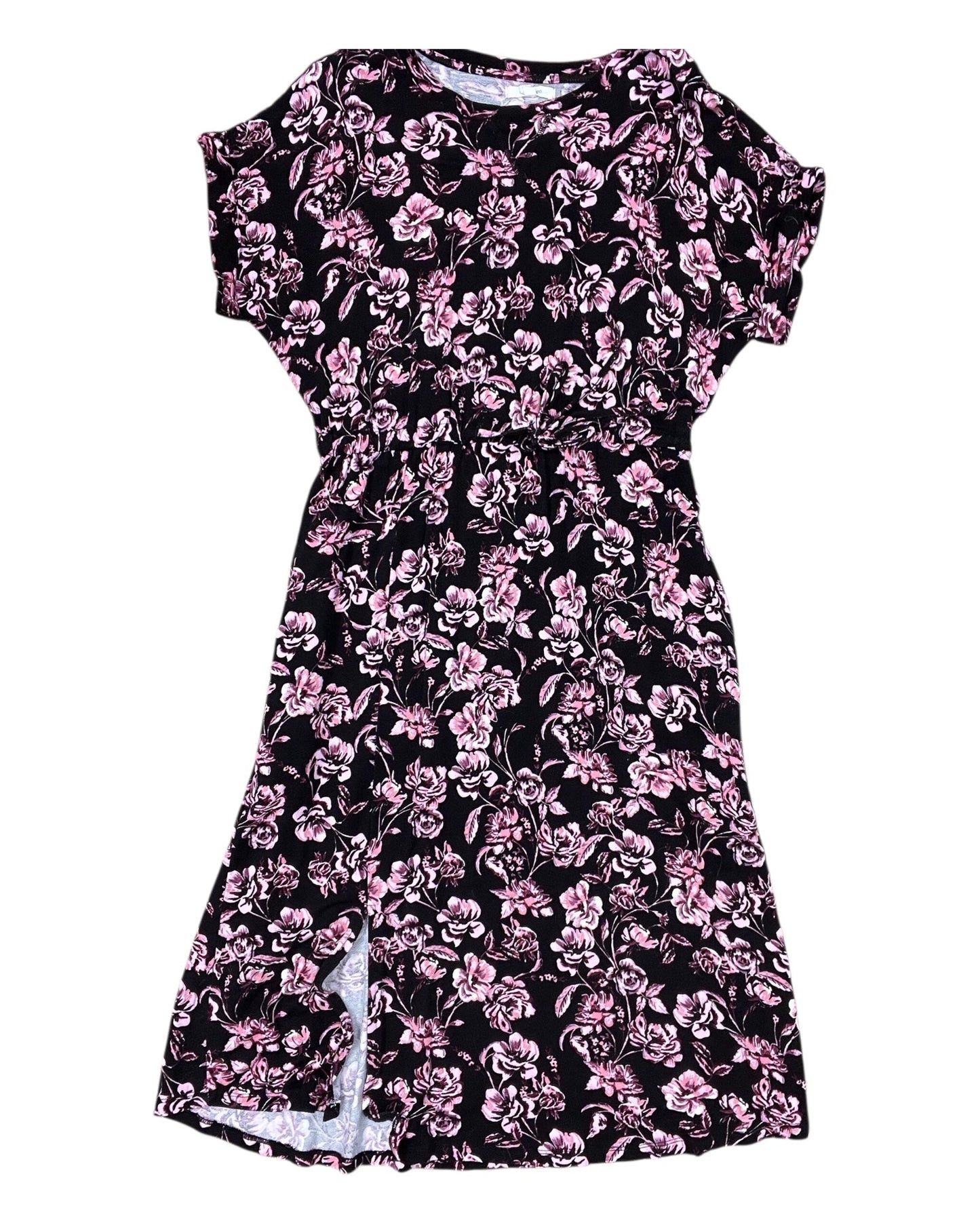 Dress Casual Midi By Maurices In Black & Pink, Size:M