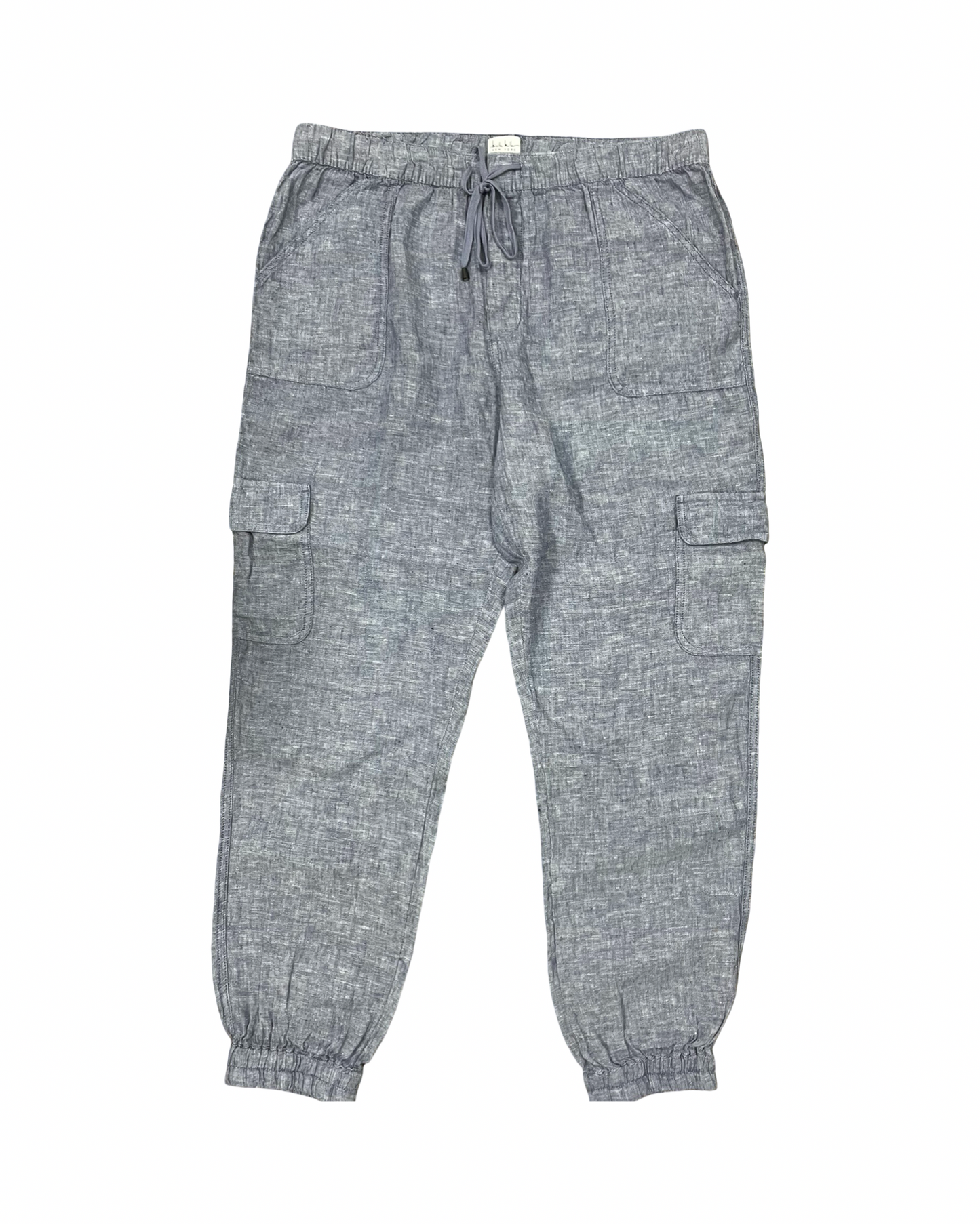 Pants Linen By Nicole By Nicole Miller In Blue, Size:Xl