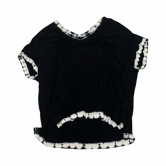 Blouse Ss By Cable And Gauge In Black, Size:2X