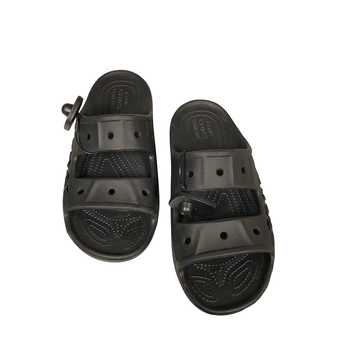Sandals Flats By Crocs In Black, Size:10