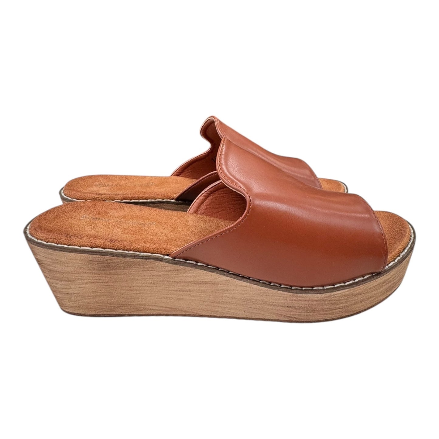 Sandals Heels Platform By Pierre Dumas In Brown, Size:10