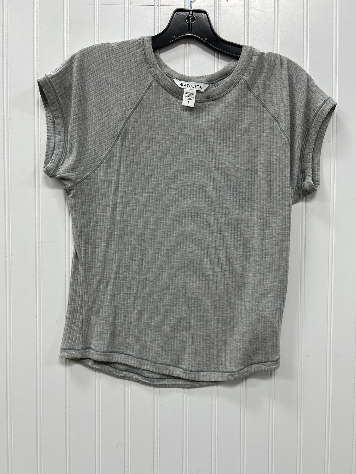 Athletic Top Ss By Athleta In Grey, Size:L