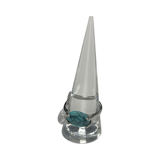 Ring Statement By Cme In Teal, Size:11.5