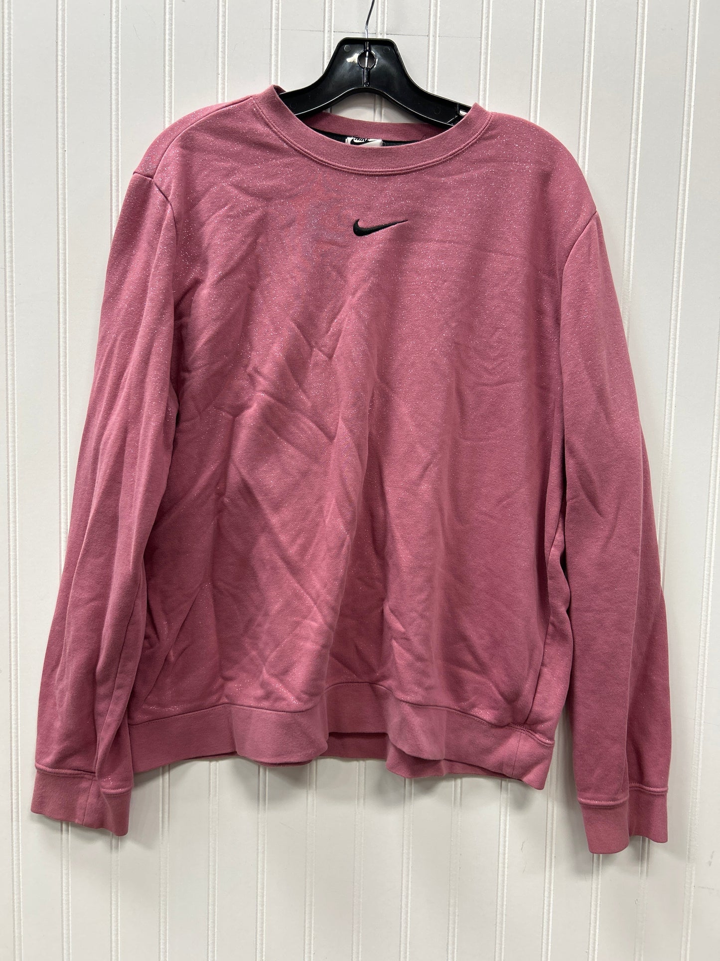 Athletic Top Ls Crewneck By Nike Apparel In Pink, Size:Xl