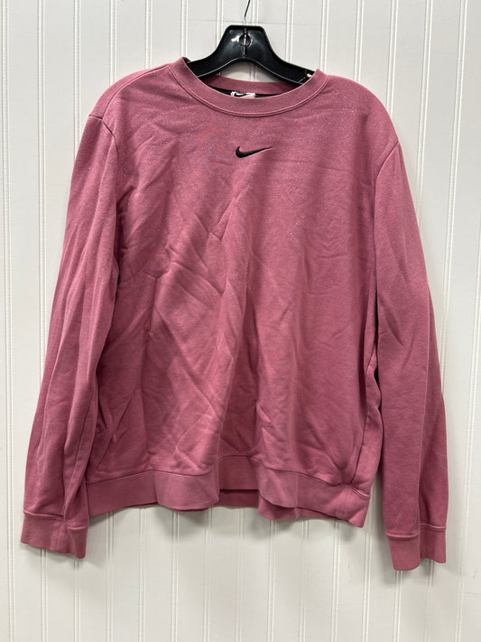Athletic Top Ls Crewneck By Nike Apparel In Pink, Size:Xl
