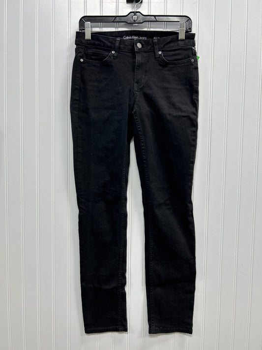 Jeans Skinny By Calvin Klein In Black Denim, Size:6