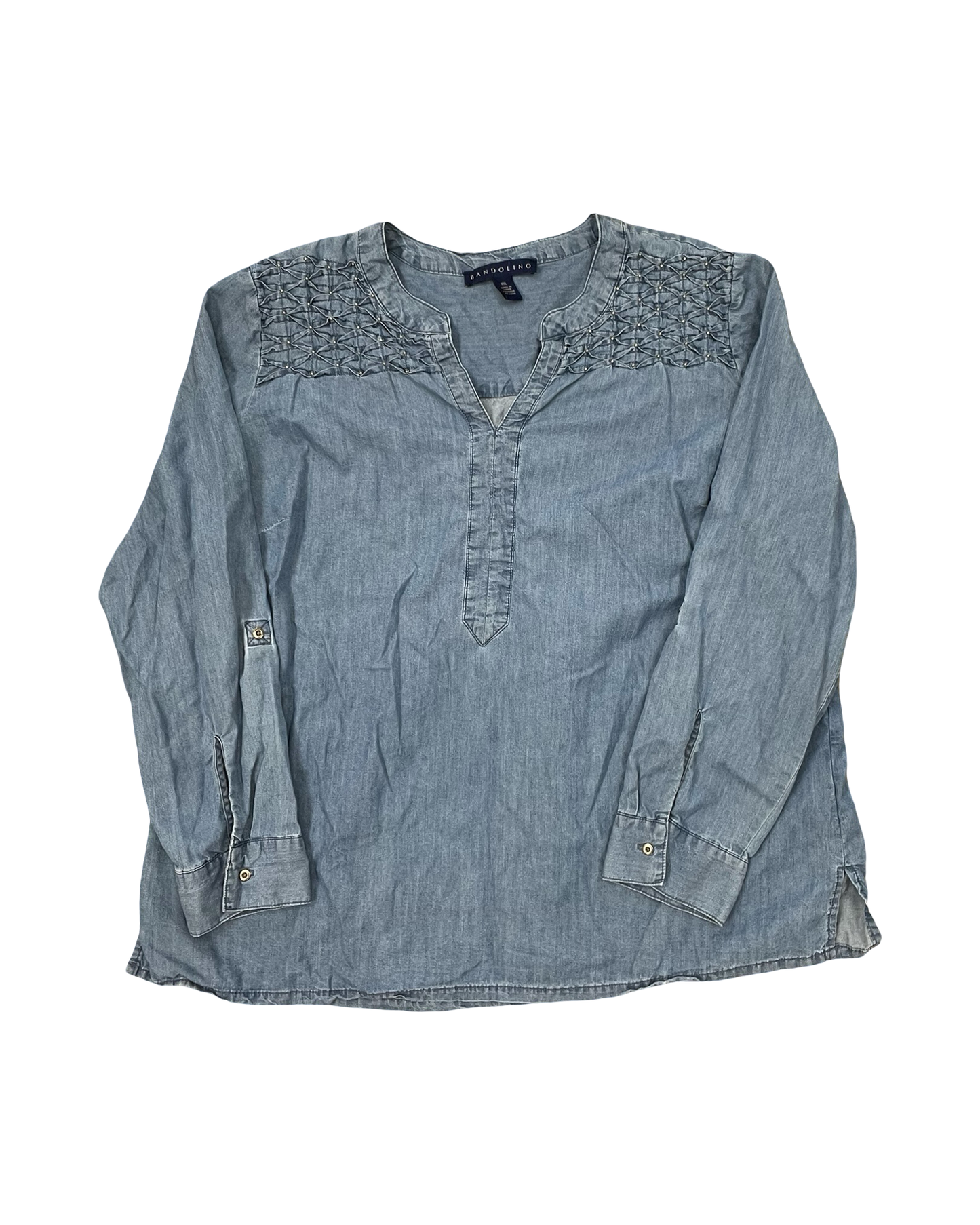 Top Ls By Bandolino In Blue Denim, Size:1X