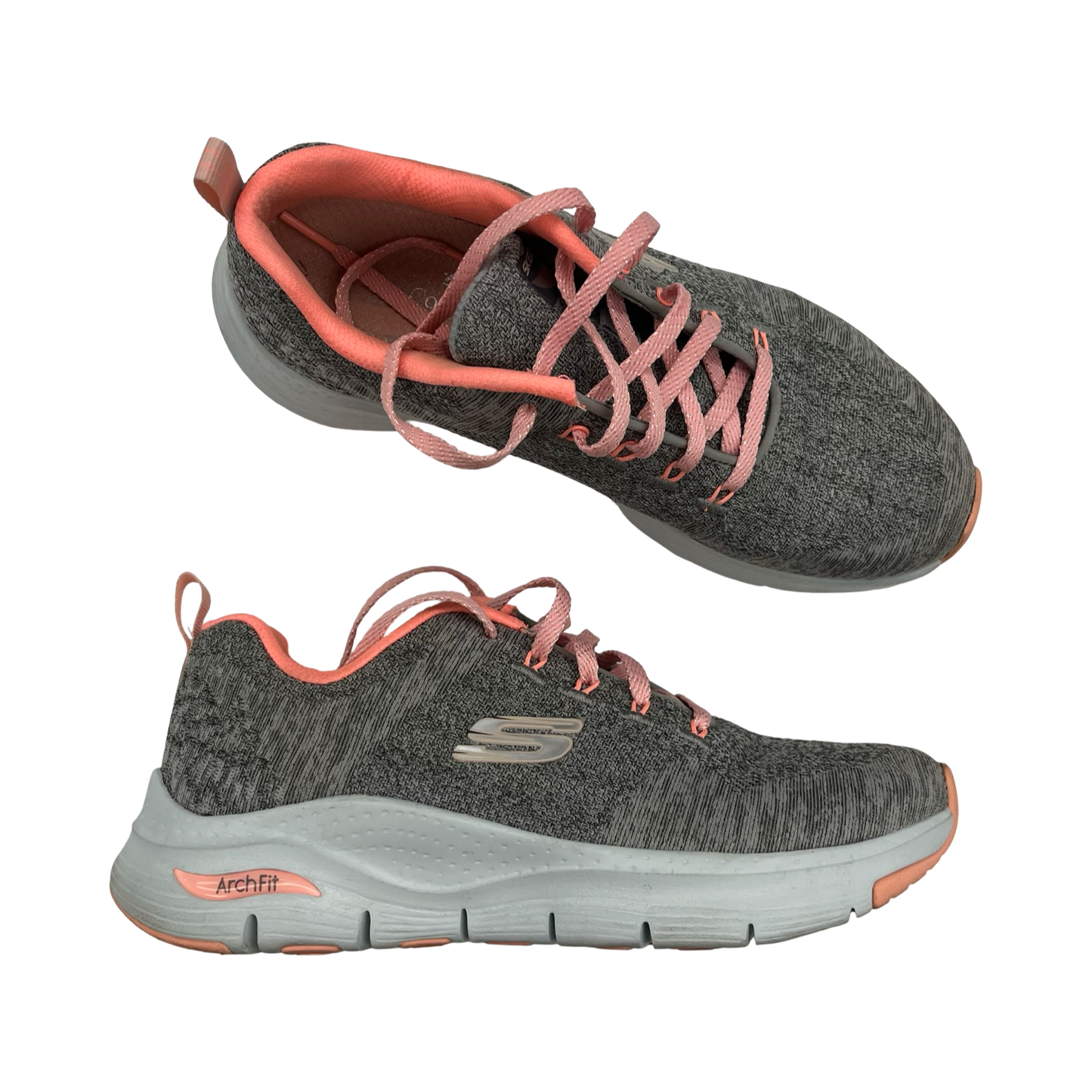 Shoes Sneakers By Skechers In Grey & Orange, Size:6