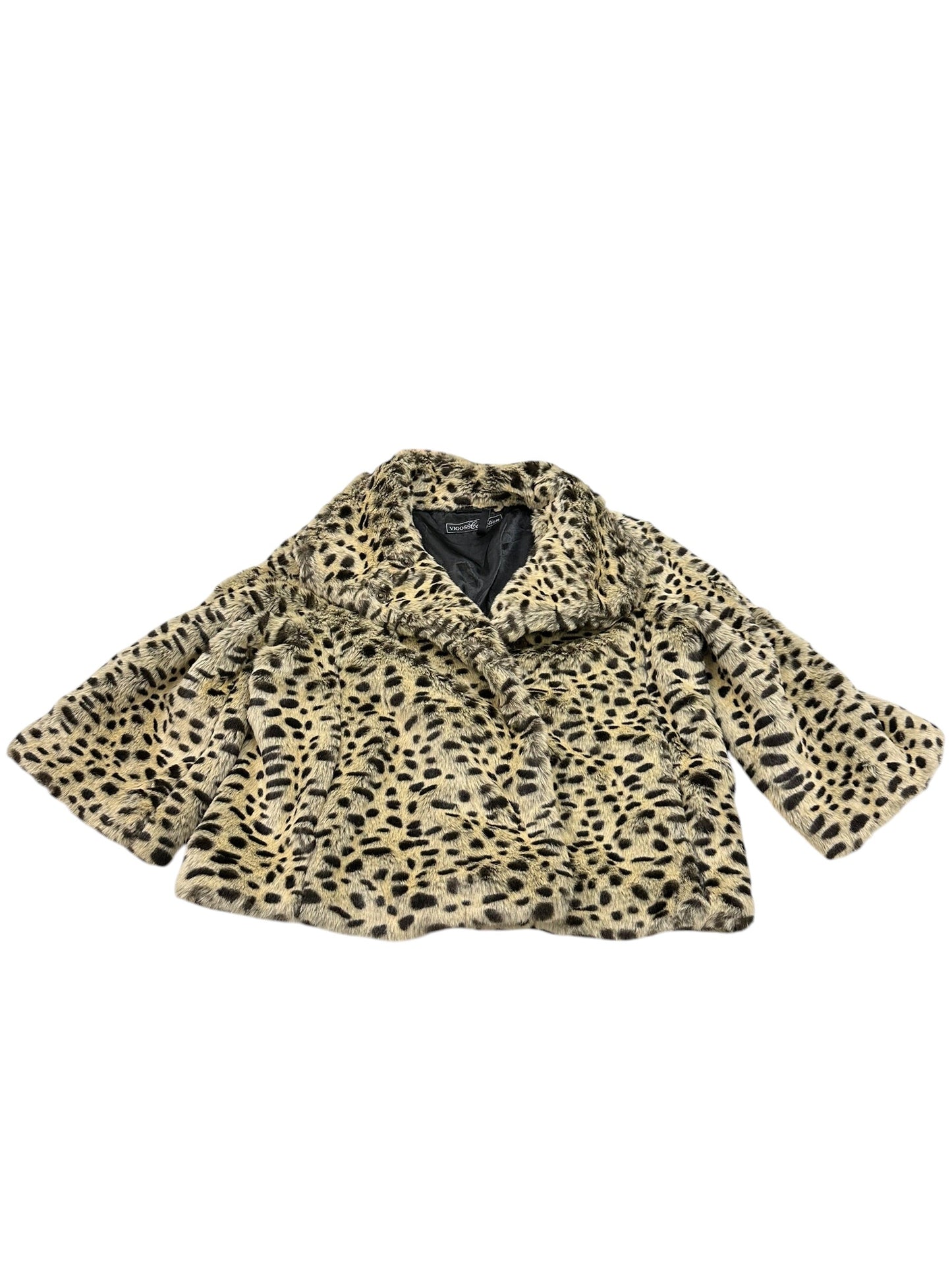 Jacket Faux Fur & Sherpa By Vigoss In Animal Print, Size:S