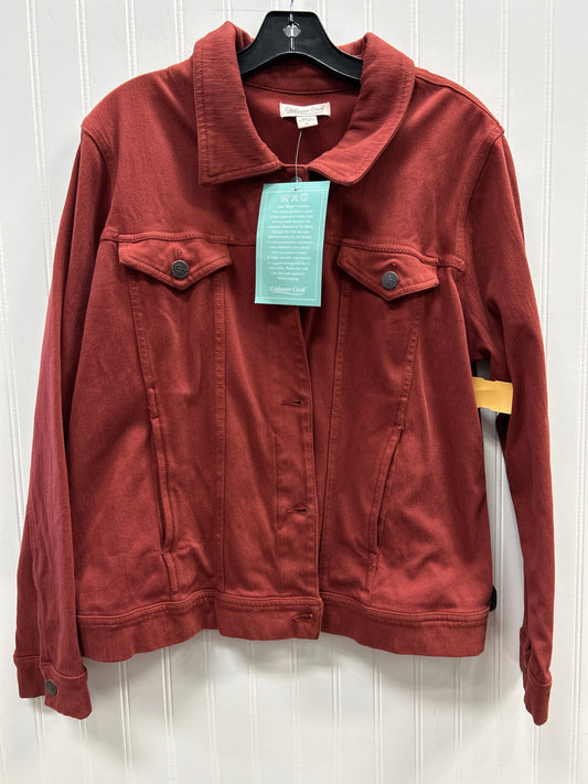 Jacket Denim By Coldwater Creek In Red Denim, Size:Xl NWT