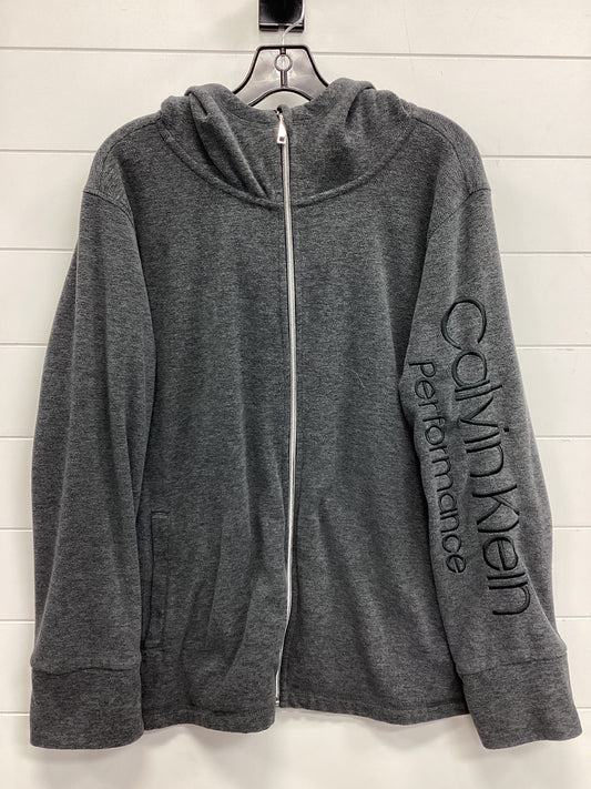 Jacket Fleece By Calvin Klein In Grey, Size:2X