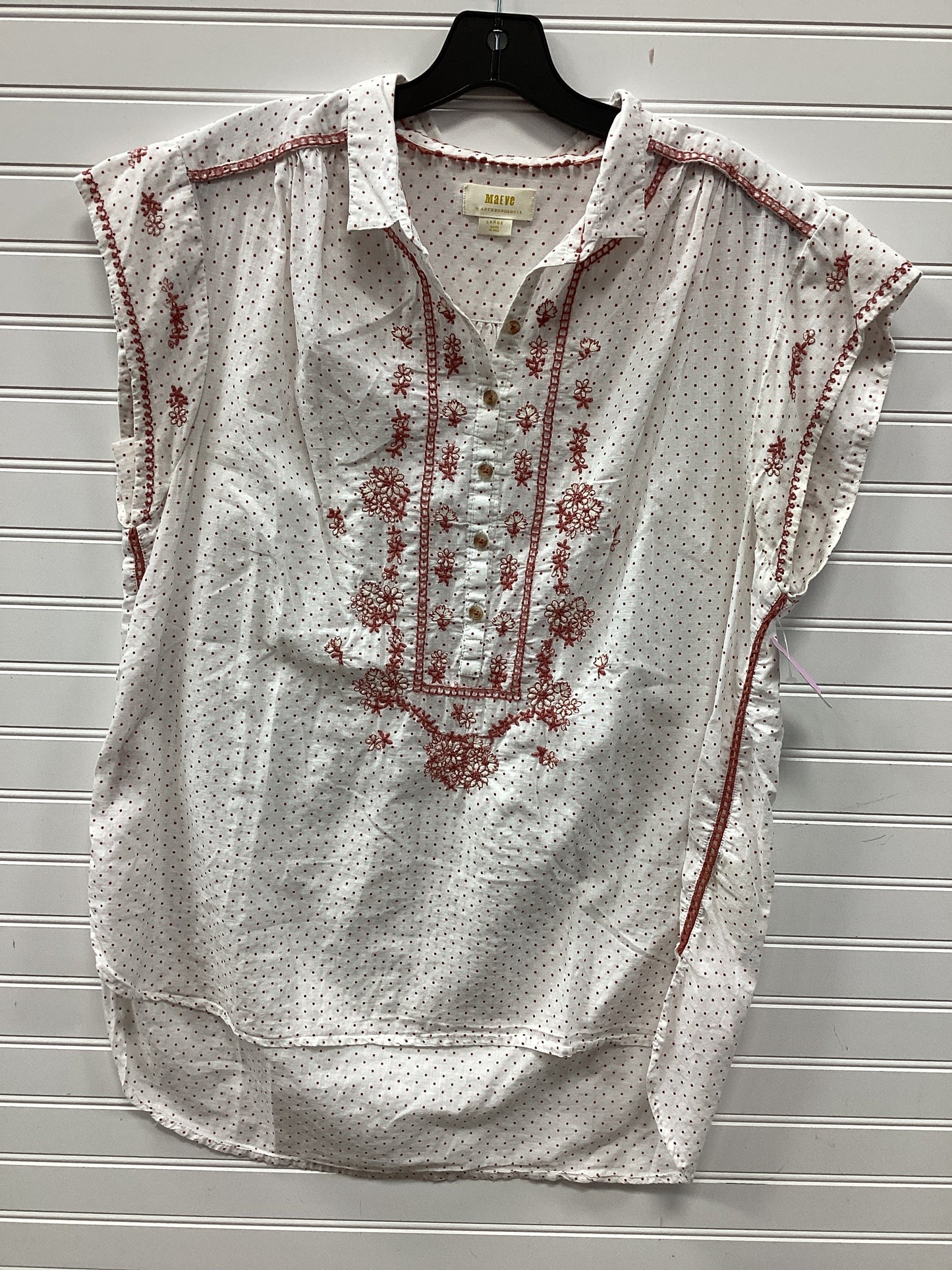 Top Sleeveless By Maeve In White, Size:L