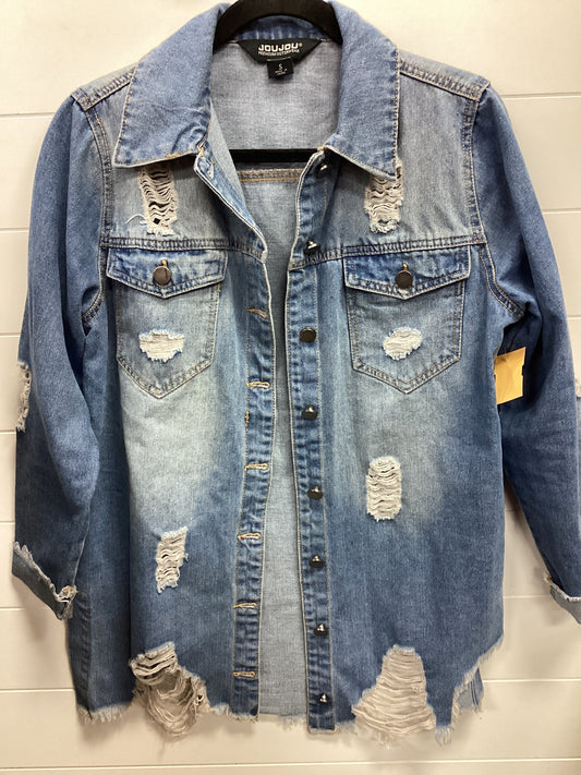 Jacket Denim By Jou Jou In Blue Denim, Size:S