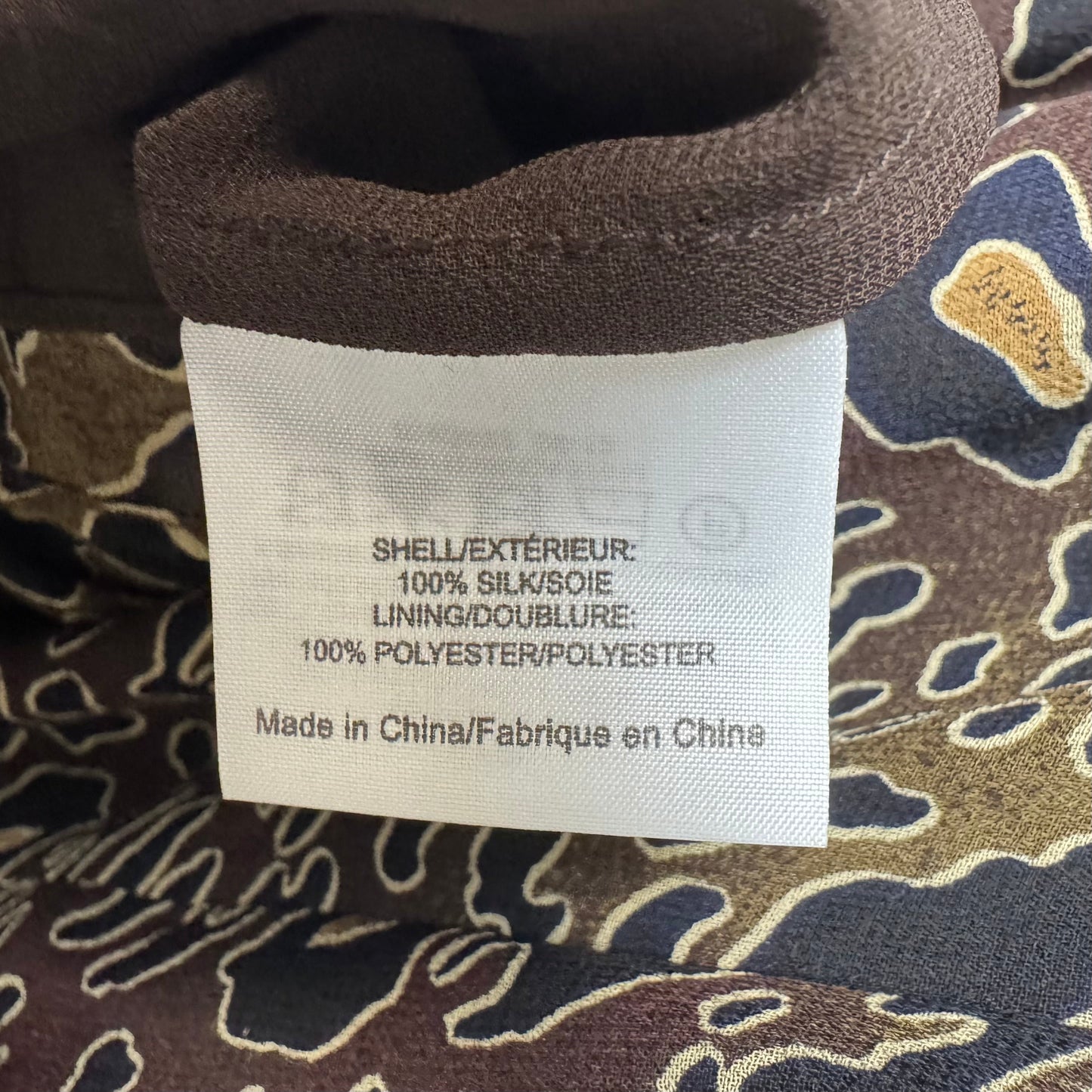 Silk Blouse Designer By Tory Burch In Black & Brown, Size: 10