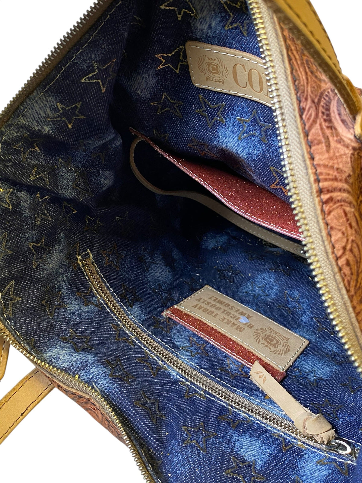 Handbag Leather By Consuela, Size: Large