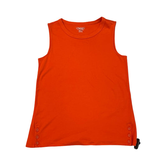Top Sleeveless By Chicos In Orange, Size:M