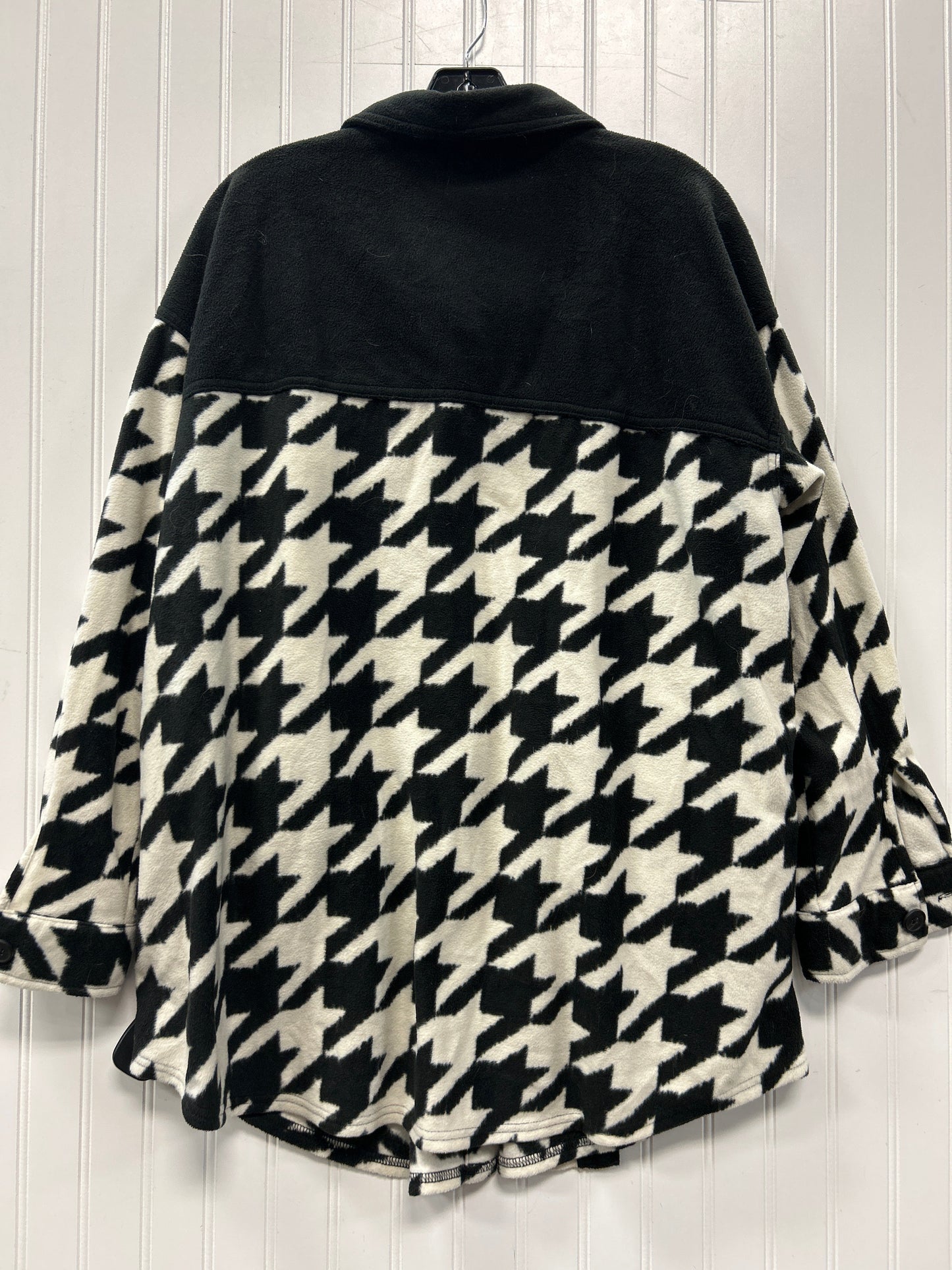 Jacket Fleece By Maurices In Black & White, Size:1X