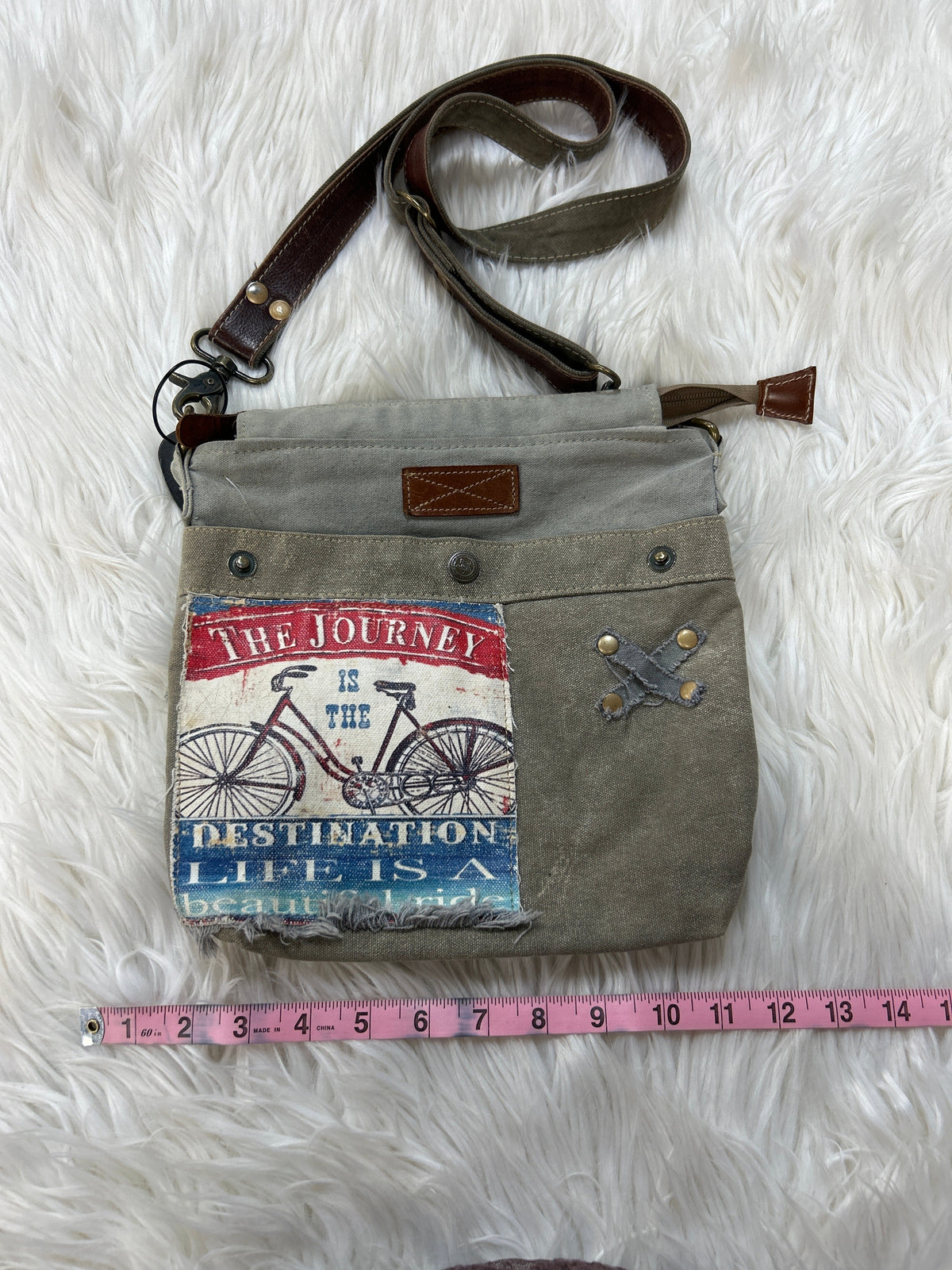 Handbag By Myra In Grey, Size:Small