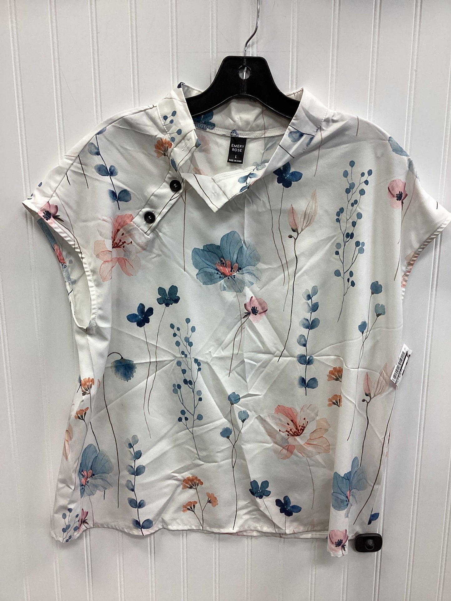 Top Sleeveless By Emery Rose In Floral Print, Size:L