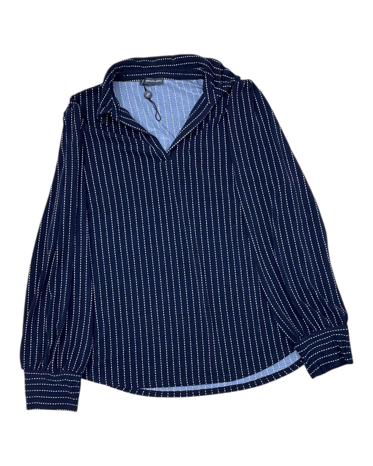 Top Ls By Adrianna Papell In Blue & White, Size:M