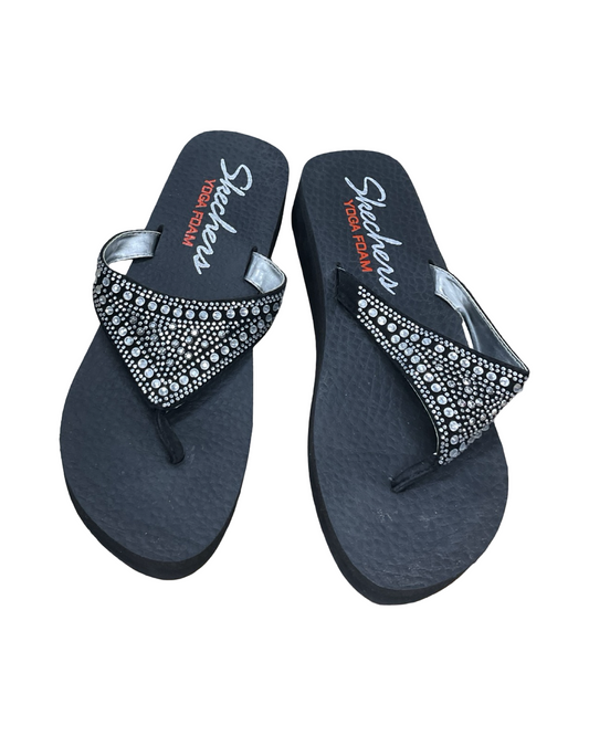 Sandals Flip Flops By Skechers In Black, Size:8