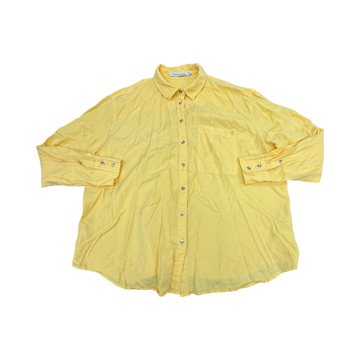 Top Ls By Calvin Klein In Yellow, Size:Xl