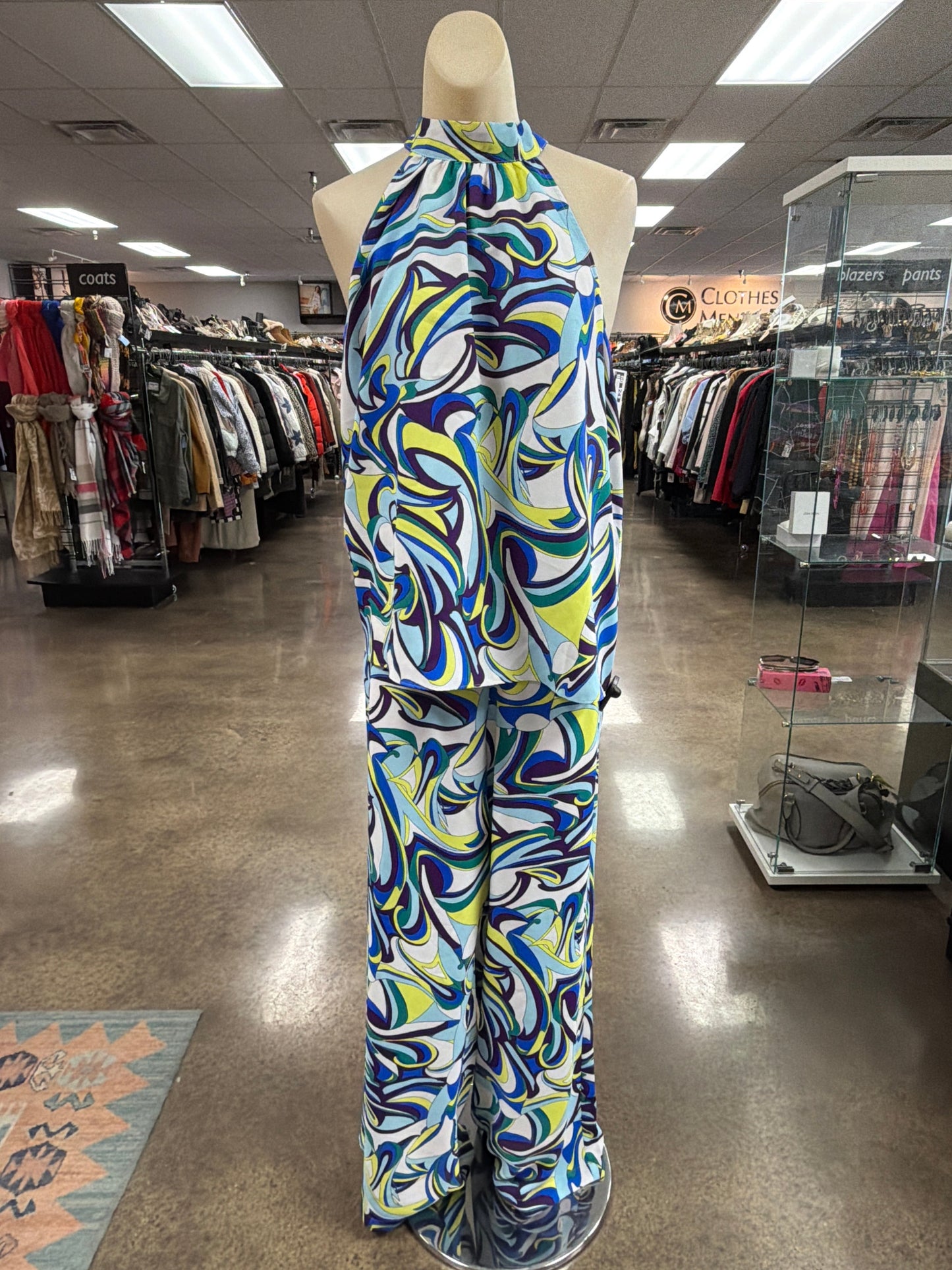 Pants Set 2Pc By Express In Blue & Purple, Size:L