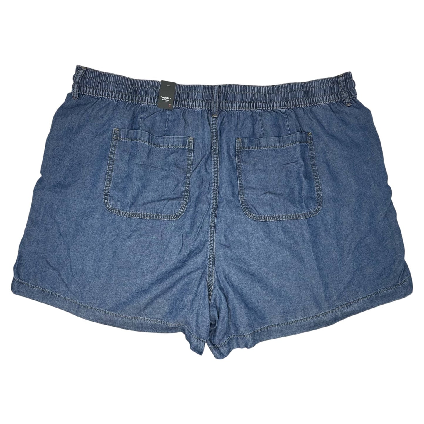 High-Rise Pull On Lightweight Denim Shorts By Torrid In Medium Wash Blue, Size: 3x