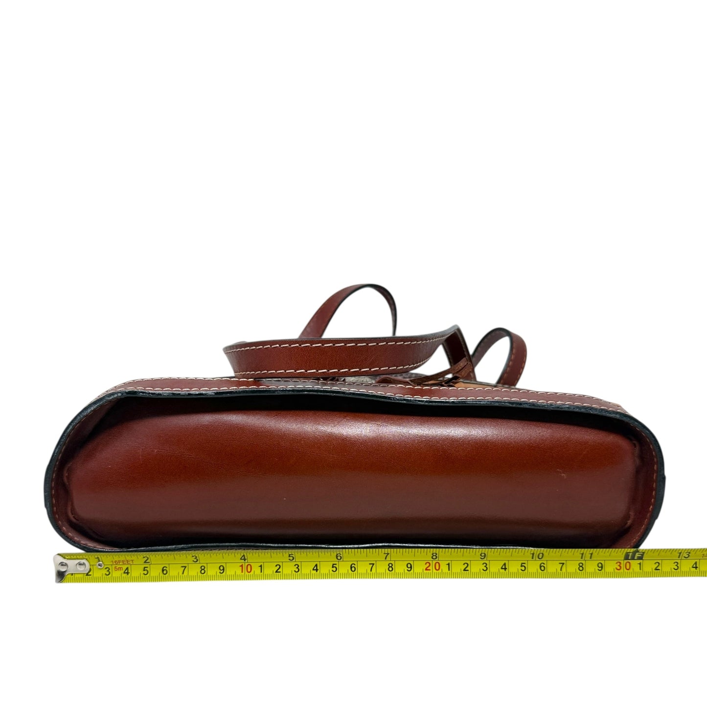 Vintage Tooled Woven  Leather Tote, Size: Large