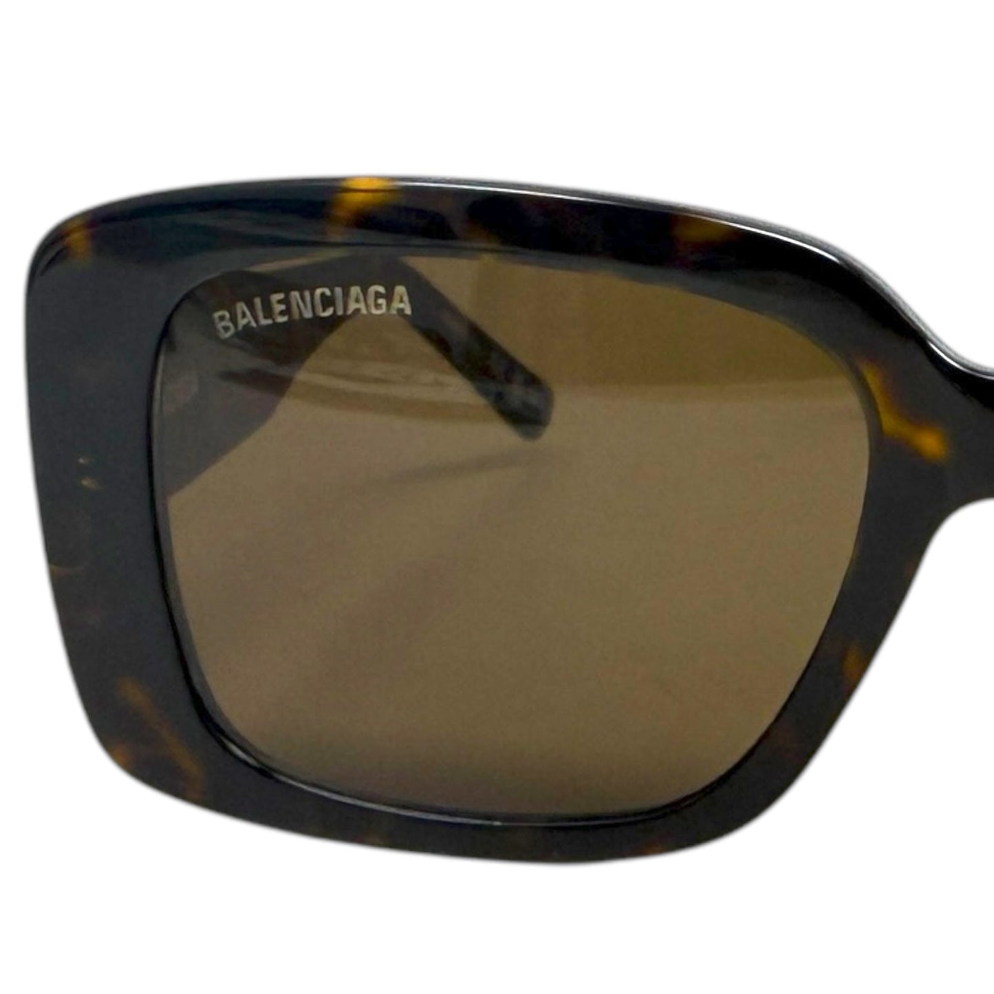 Double-B Logo 0048S 52 MM Square Sunglasses Luxury Designer By Balenciaga In Havana Brown