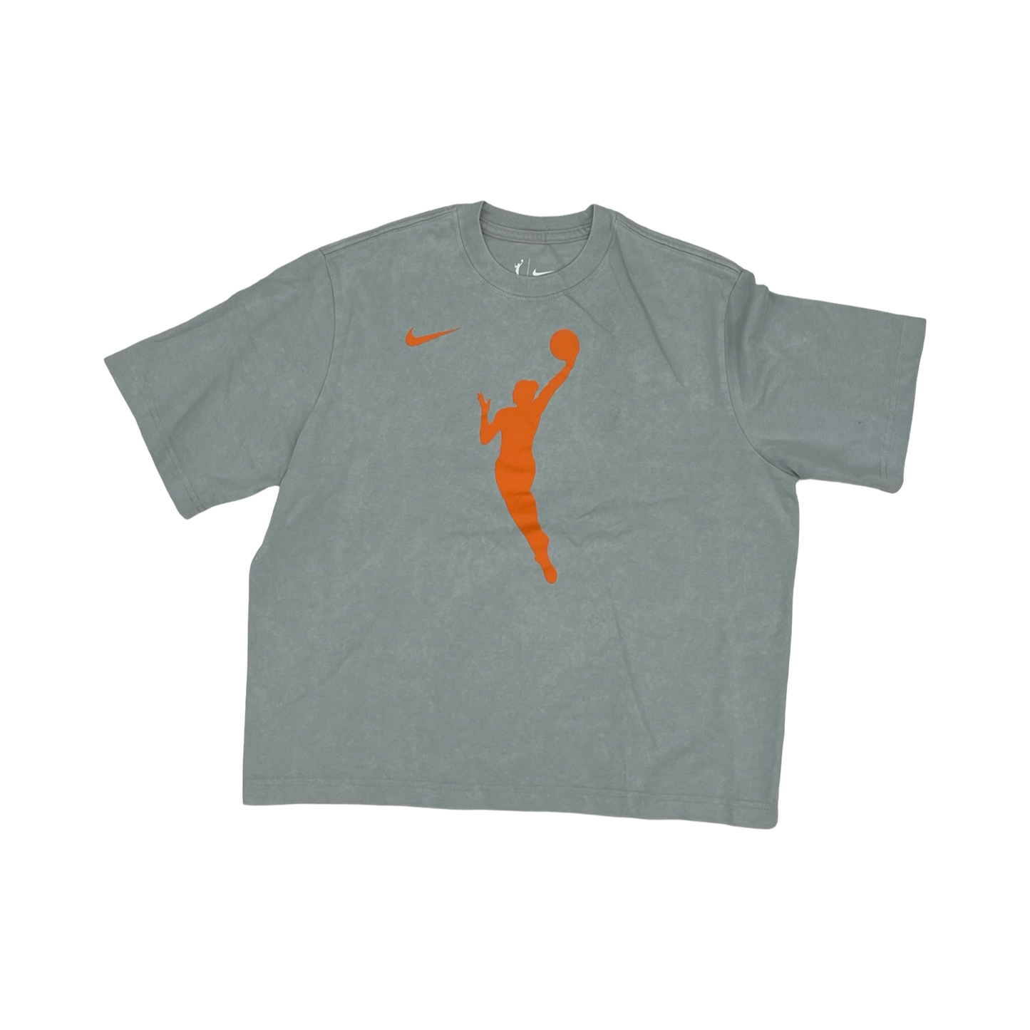 Athletic Top Ss By Nike Apparel In Grey & Orange, Size:S