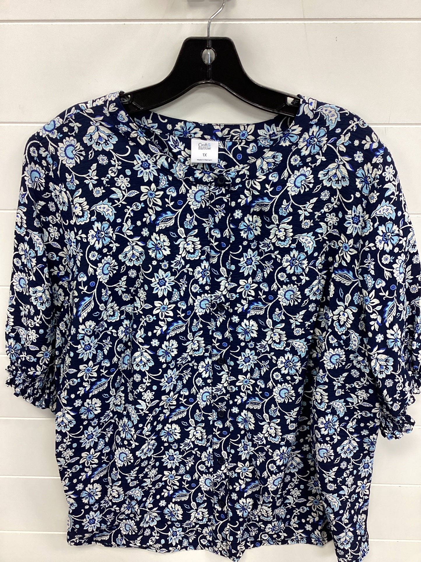 Top Ss By Croft And Barrow In Blue, Size:1X