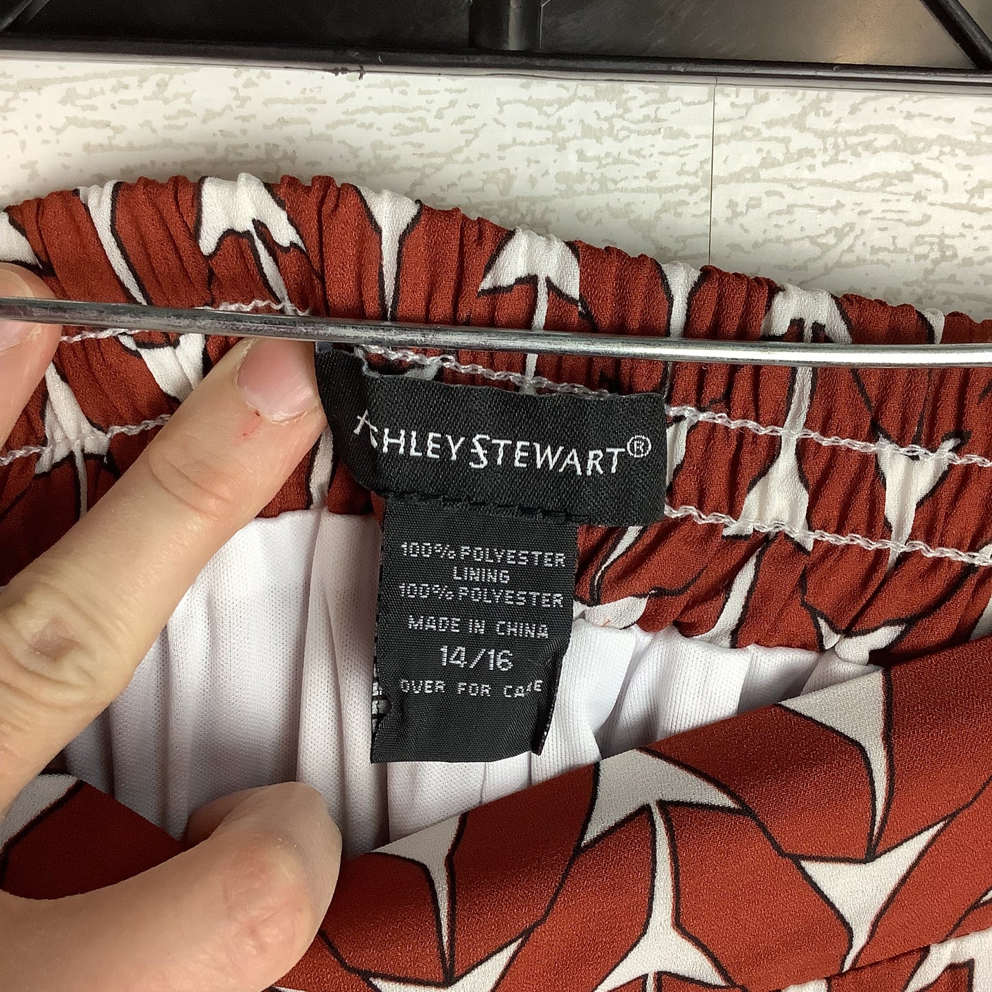 Top 2pc Long Sleeve By Ashley Stewart In Orange & White, Size: Xl (14/16)