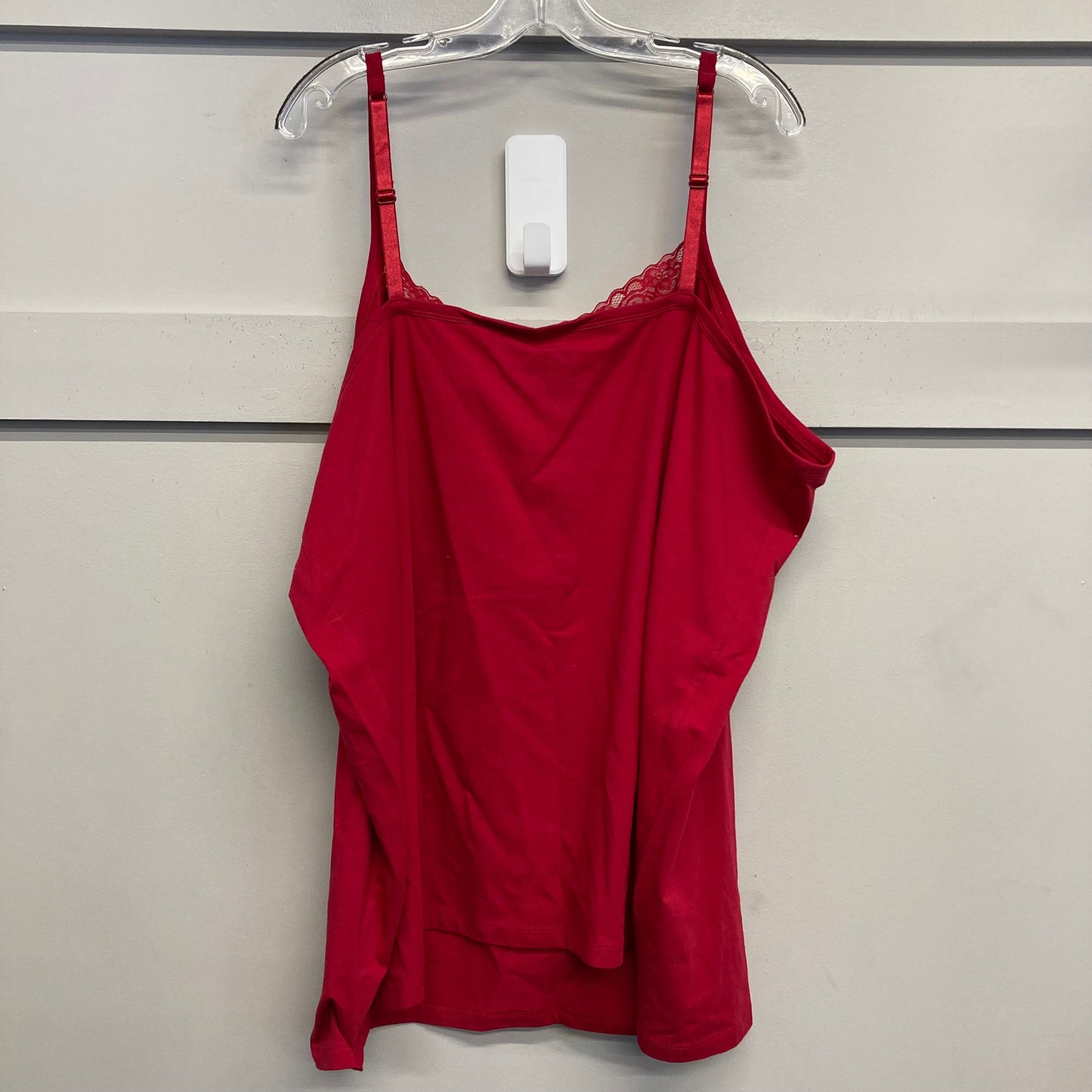 Top Sleeveless Basic By Catherines In Red, Size:4X