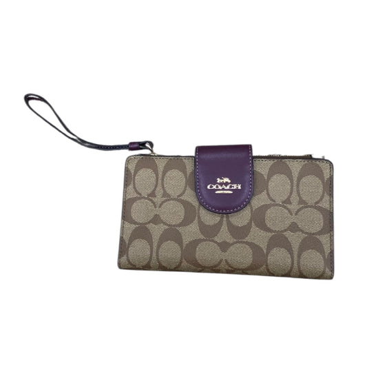 Wallet Designer By Coach In Brown & Purple, Size:Large